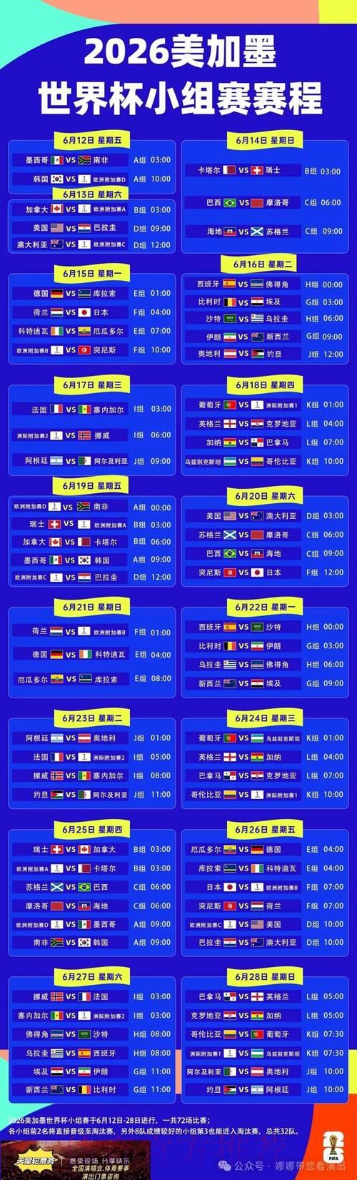 世界杯赛程时间查询方法大全