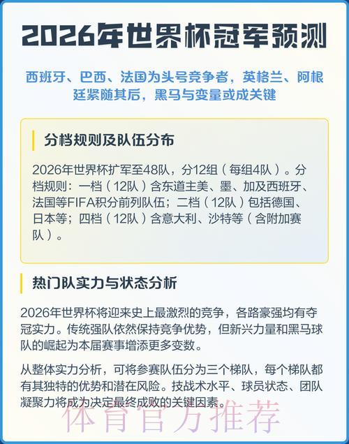 2026年世界杯智能赛事预测助手